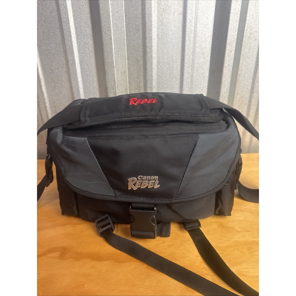 Canon Rebel Camera Gadget Accessories Bag Travel Case Black w/ Shoulder Strap